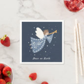 Gepersonaliseerde Kerst Engel Vakantie Vrede Aarde Servet (Insitu)