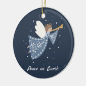 Gepersonaliseerde kerst engel vrede op aarde famil keramisch ornament (Links)
