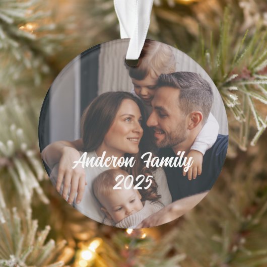 Gepersonaliseerde Kerst Familie Aangepaste Fototek Ornament (Boom)