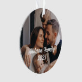 Gepersonaliseerde Kerst Familie Aangepaste Fototek Ornament (voorkant)