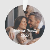 Gepersonaliseerde Kerst Familie Aangepaste Fototek Ornament (voorkant)