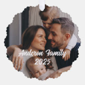 Gepersonaliseerde Kerst Familie Aangepaste Fototek Ornament Kaart (Voorkant)