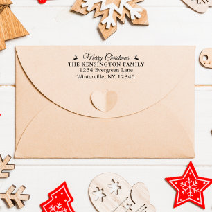 Gepersonaliseerde Kerst Familie Adres Rubber Stamp Zelfinktende Stempel