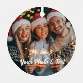 Gepersonaliseerde Kerst Familie Foto Ornament 2025 (Voorkant)