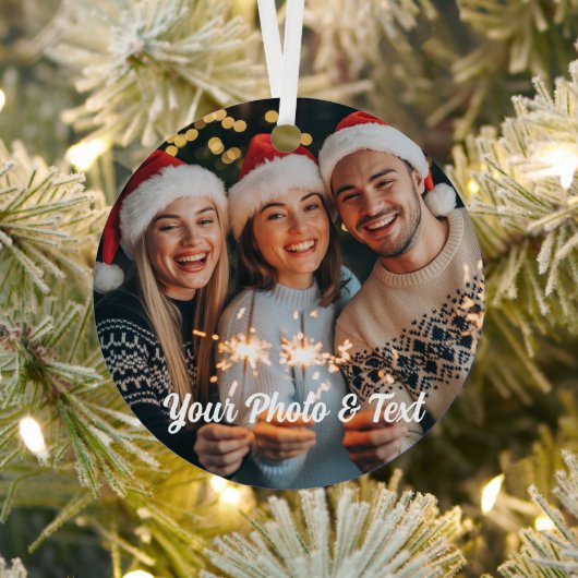 Gepersonaliseerde Kerst Familie Foto Ornament 2025 (Insitu)