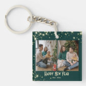Gepersonaliseerde Kerst Familie Foto's Sleutelhang Sleutelhanger (voorkant)
