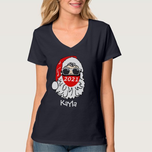 Gepersonaliseerde Kerst Familie Matching T-shirt (Voorkant)