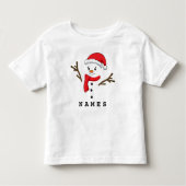 Gepersonaliseerde Kerst Feestelijke Grappige Sneeu Kinder Shirts (Voorkant)
