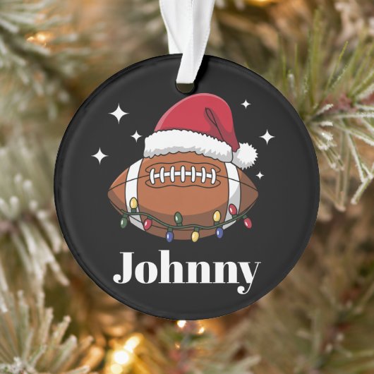 Gepersonaliseerde Kerst Football Winter Sport Team Ornament (Boom)