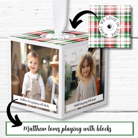 Gepersonaliseerde kerst foto liefde offerte boerde decoratie