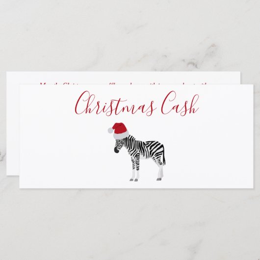 Gepersonaliseerde Kerst Geld Geld Grappig Zebra (Voorkant / Achterkant)