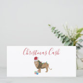 Gepersonaliseerde Kerst Geld Grappige Leeuw (Staand voorkant)