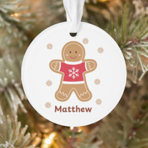Gepersonaliseerde Kerst Gingerbread Boy Ornament