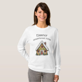 Gepersonaliseerde Kerst Gingerbread House Shirt