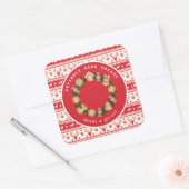 Gepersonaliseerde Kerst Gingerbread Krans Sticker (Envelop)