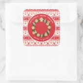 Gepersonaliseerde Kerst Gingerbread Krans Sticker (Tas)