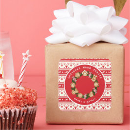 Gepersonaliseerde Kerst Gingerbread Krans Sticker