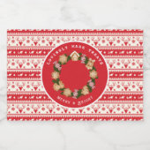 Gepersonaliseerde Kerst Gingerbread Krans Sticker (Enkel label)
