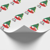 Gepersonaliseerde kerst Gnome met een geschenkdoos Cadeaupapier (Hoek)
