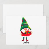 Gepersonaliseerde kerst Gnome met een geschenkdoos Feestdagenkaart (Voorkant / Achterkant)