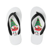 Gepersonaliseerde kerst Gnome met een geschenkdoos Kinder Teenslippers (Voetbed)