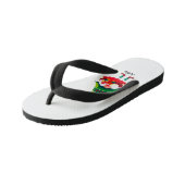 Gepersonaliseerde kerst Gnome met een geschenkdoos Kinder Teenslippers (Schuin)