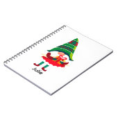 Gepersonaliseerde kerst Gnome met een geschenkdoos Notitieboek (Linkerzijde)
