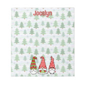 Gepersonaliseerde Kerst Gnome Notitieblok (Voorkant)