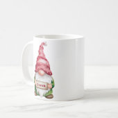 Gepersonaliseerde Kerst Gnoom Custom Name Koffiemok (Voorkant links)