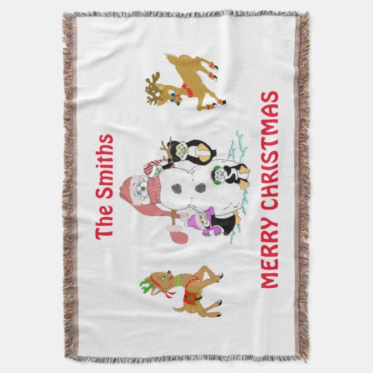 Gepersonaliseerde kerst gooi deken (Voorkant Verticaal)