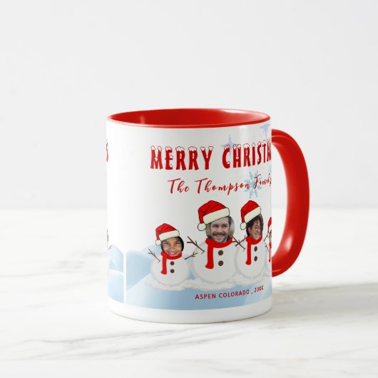 Gepersonaliseerde Kerst Grappig Gezicht Foto Koffi Mok (Voorkant rechts)