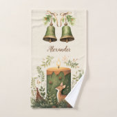 Gepersonaliseerde kerst grillige Baby 1e Kerstmis Bad Handdoek (Handdoek)