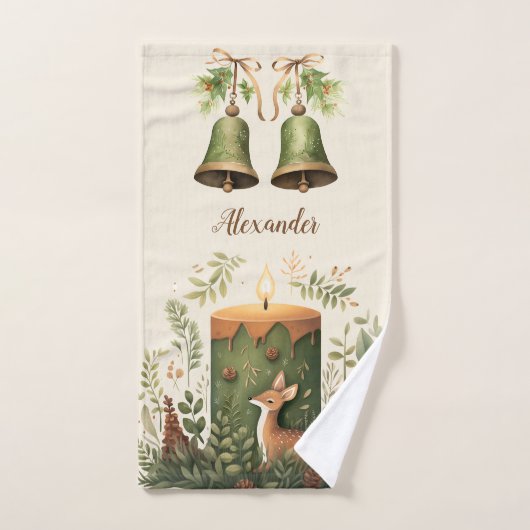 Gepersonaliseerde kerst grillige Baby 1e Kerstmis Bad Handdoek (Handdoek)