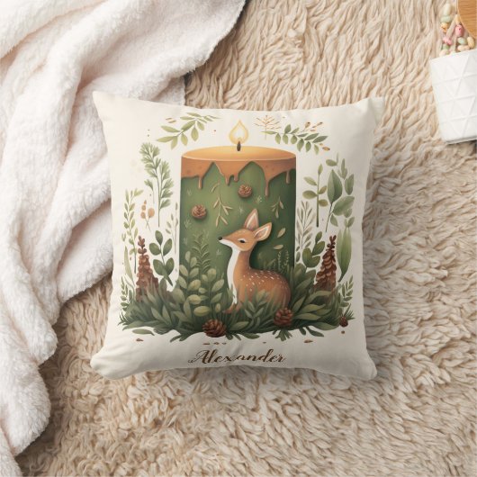 Gepersonaliseerde kerst grillige Baby 1e Kerstmis Kussen (Deken)