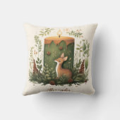 Gepersonaliseerde kerst grillige Baby 1e Kerstmis Kussen (Achterkant)