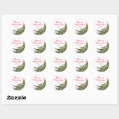Gepersonaliseerde kerst groen ronde sticker (Vel)