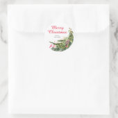 Gepersonaliseerde kerst groen ronde sticker (Tas)
