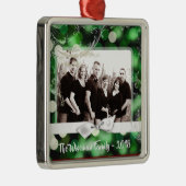Gepersonaliseerde Kerst Groene Bokeh FOTO Ornament (Rechts)