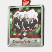 Gepersonaliseerde Kerst Groene Bokeh FOTO Ornament (Links)