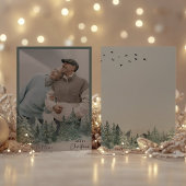 Gepersonaliseerde Kerst Groene Pijnboombos Foto Feestdagenkaart