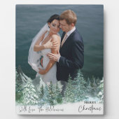 Gepersonaliseerde Kerst Groene Pijnboombos Foto Fotoplaat (Voorkant)