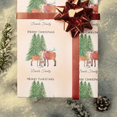 Gepersonaliseerde kerst herten familie cadeaupapier