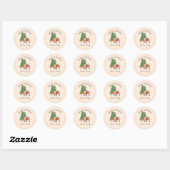Gepersonaliseerde kerst herten familie ronde sticker (Vel)