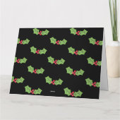Gepersonaliseerde kerst Holly & Berries Kaart (Achterkant)
