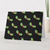 Gepersonaliseerde kerst Holly & Berries Kaart (Achterkant)
