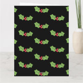 Gepersonaliseerde kerst Holly & Berries Kaart (Achterkant)