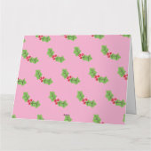 Gepersonaliseerde kerst Holly & Berries Kaart (Achterkant)