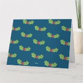 Gepersonaliseerde kerst Holly & Berries Kaart (Achterkant)