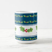 Gepersonaliseerde kerst Holly & Berries Koffiemok (Center)