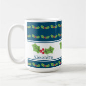 Gepersonaliseerde kerst Holly & Berries Koffiemok (Links)